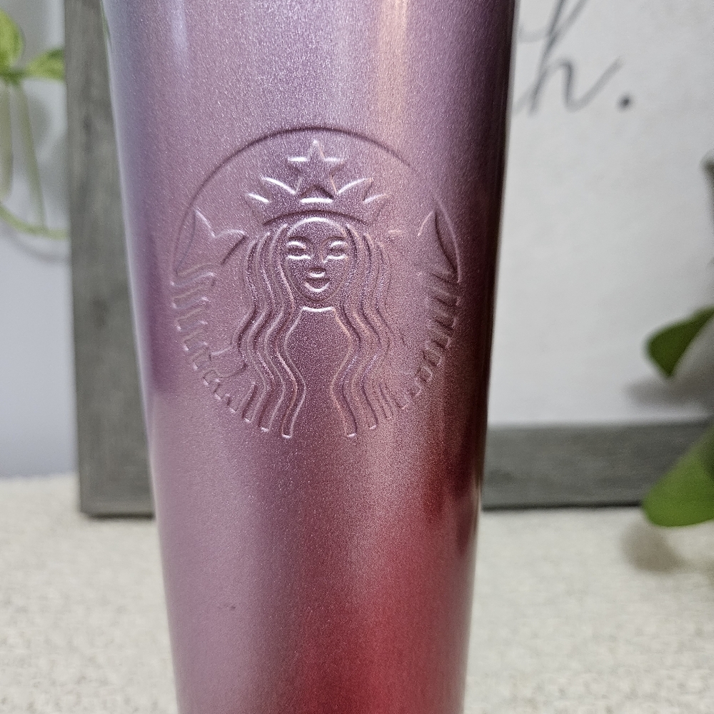 Starbucks 16oz Holiday Ombre pink & purple Stainless Steel with lid - Picture 3 of 16
